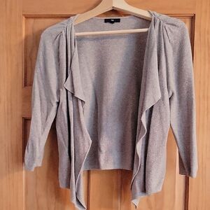 Gap Heather Gray Drape Front Waterfall Cardigan - Medium